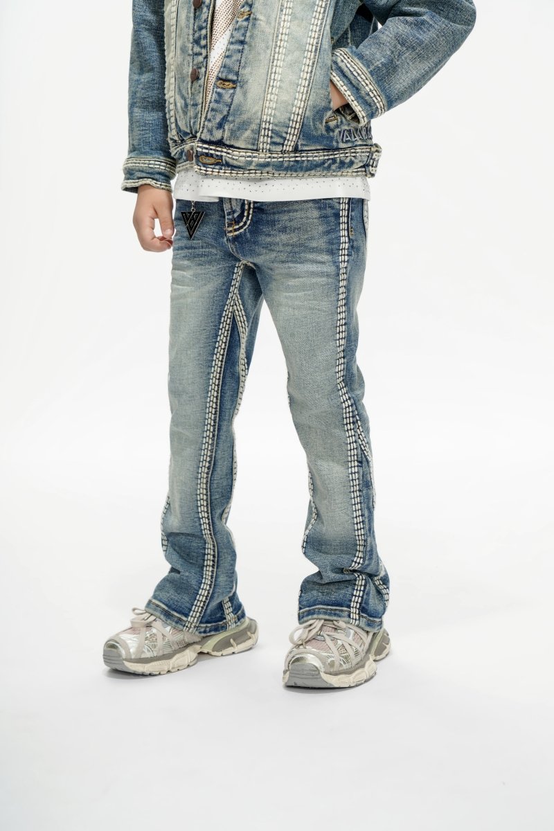 Cody Kids Vintage Blue Stacked Jeans - Valabasas