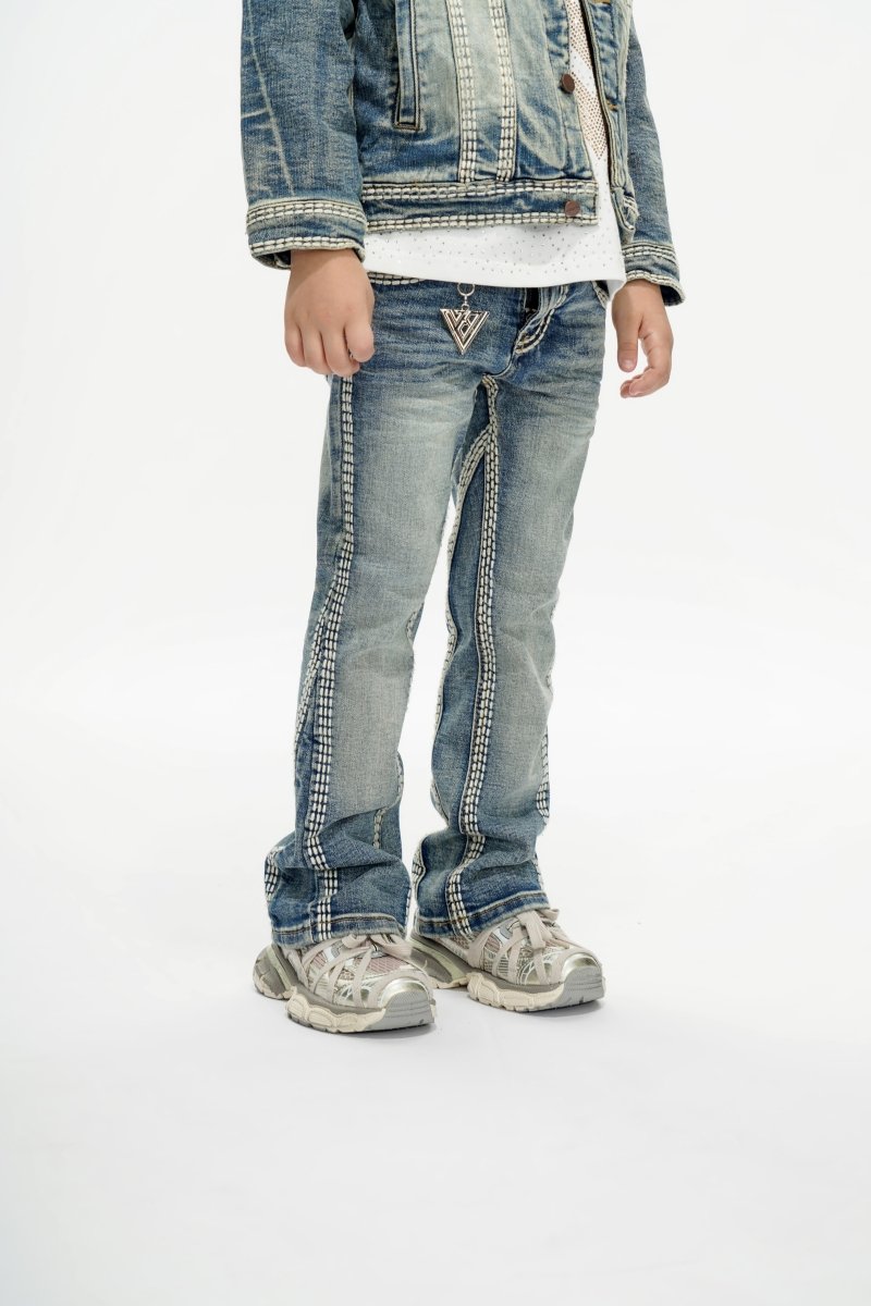 Cody Kids Vintage Blue Stacked Jeans - Valabasas