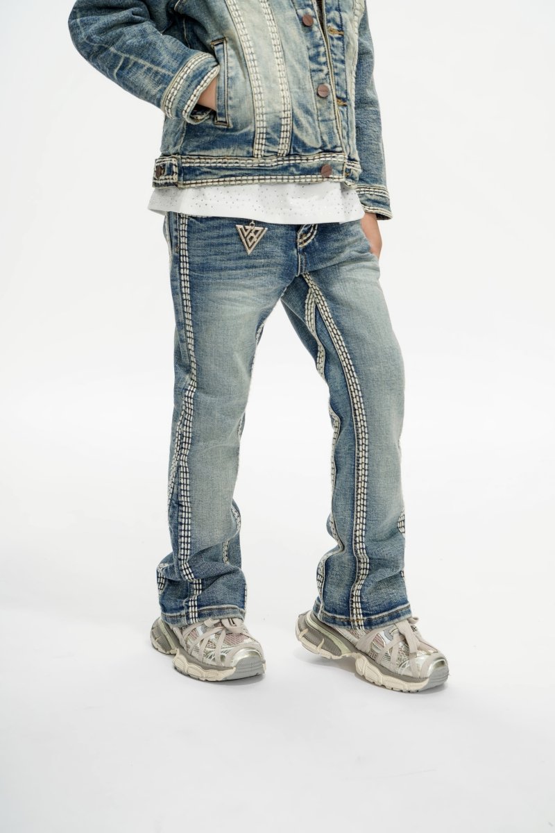Cody Kids Vintage Blue Stacked Jeans - Valabasas