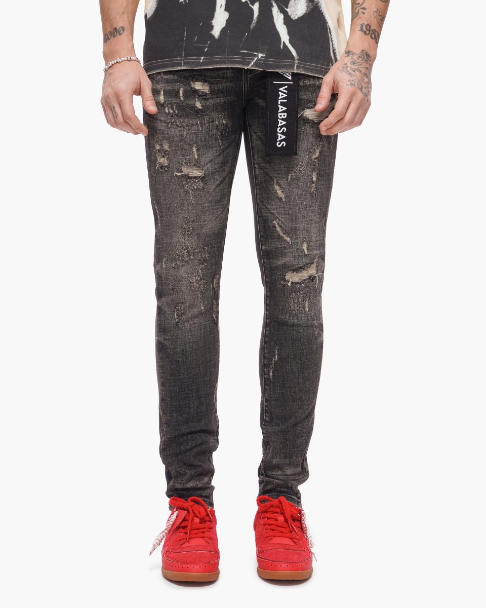 Collage Skinny Denim Grey Vintage Wash - Valabasas