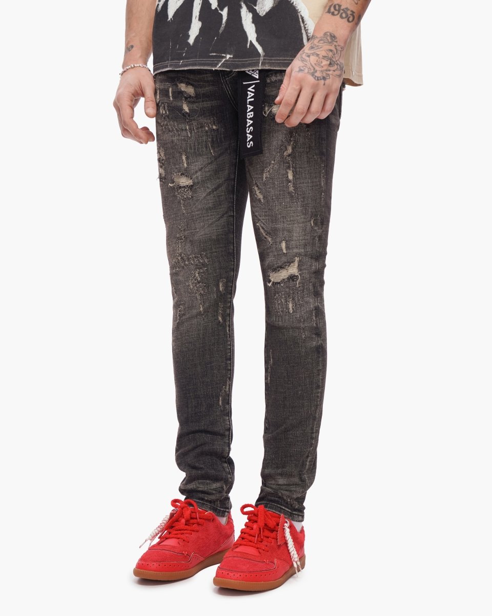 Collage Skinny Denim Grey Vintage Wash - Valabasas