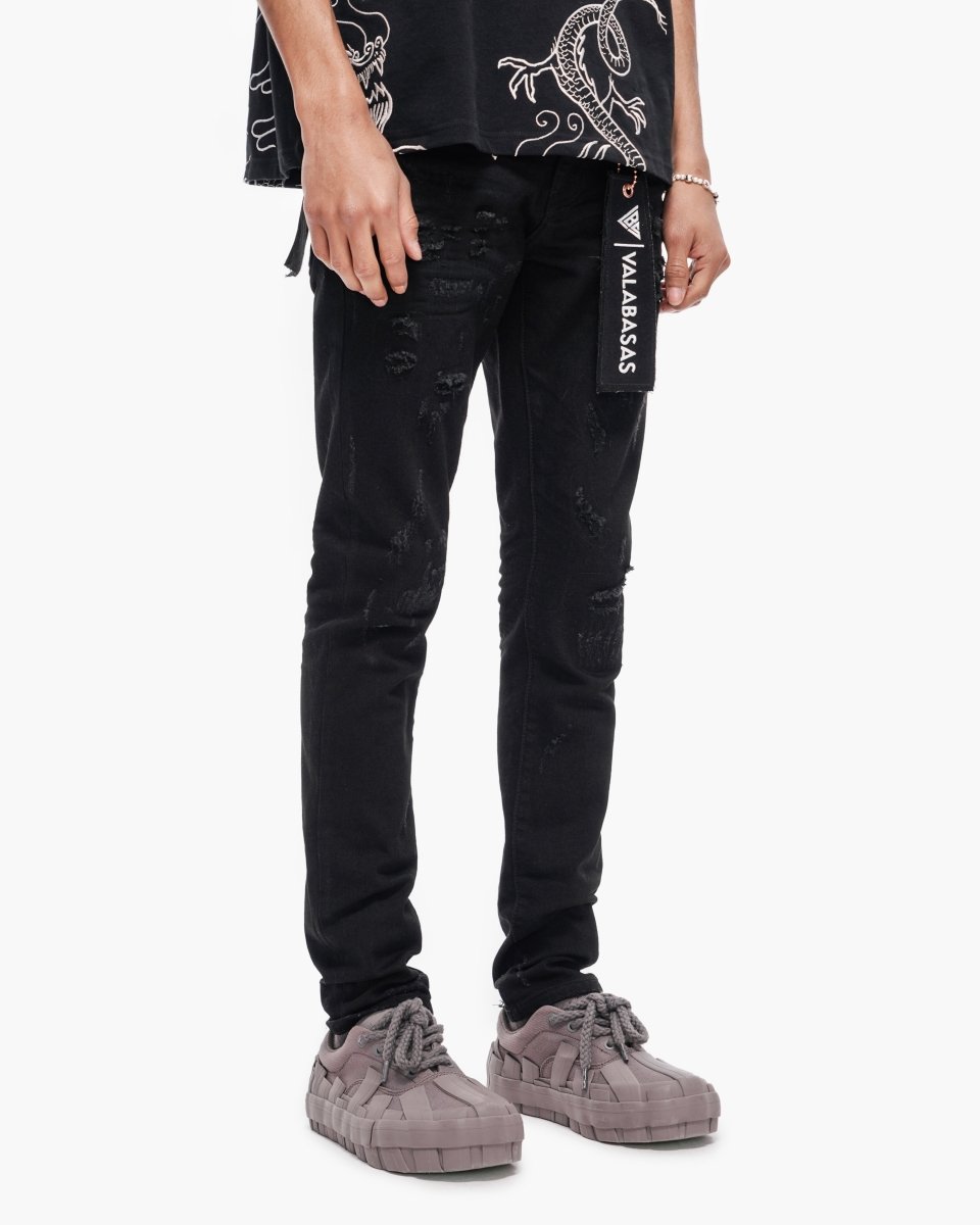 Collage Skinny Denim Jet Black - Valabasas