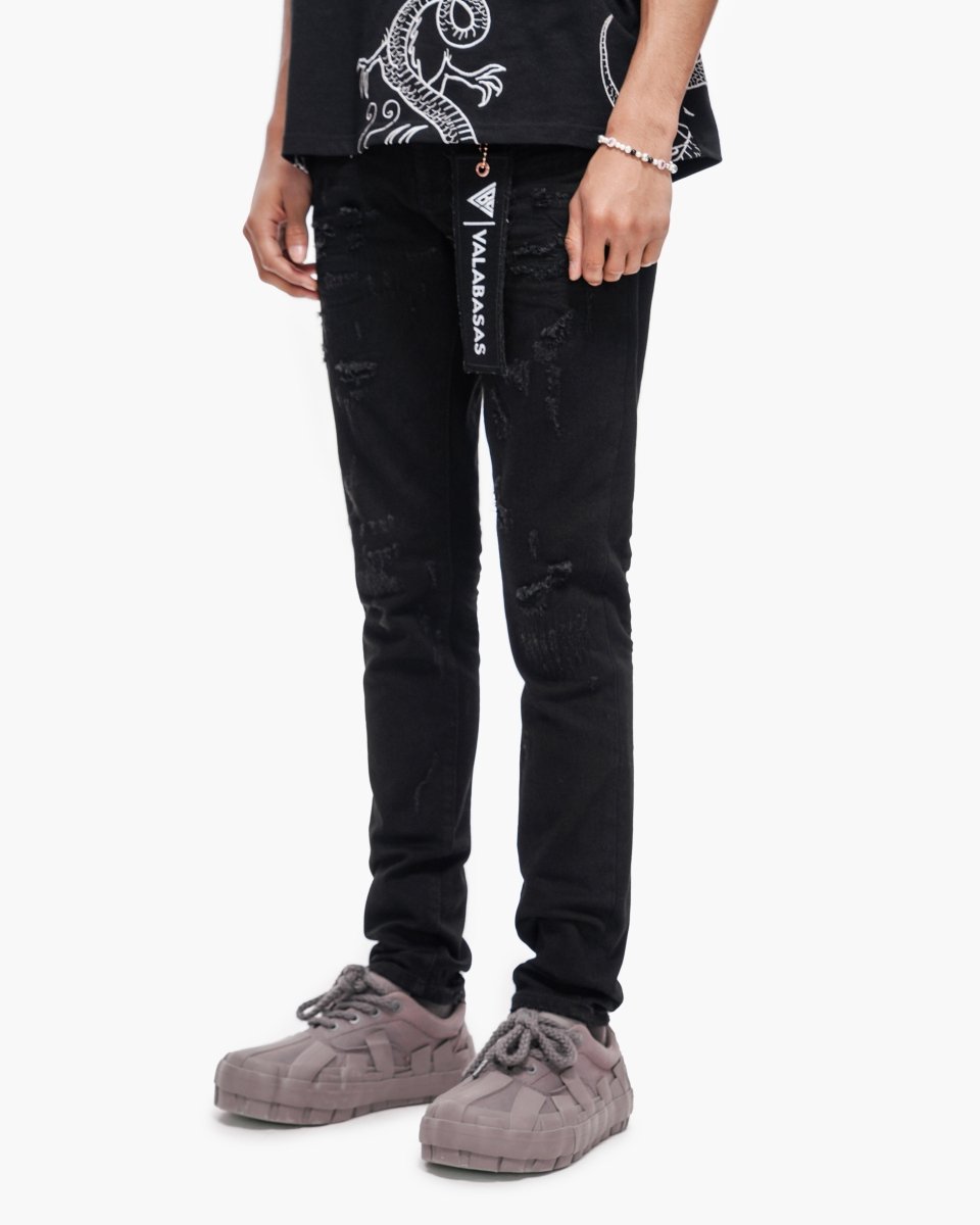 Collage Skinny Denim Jet Black - Valabasas
