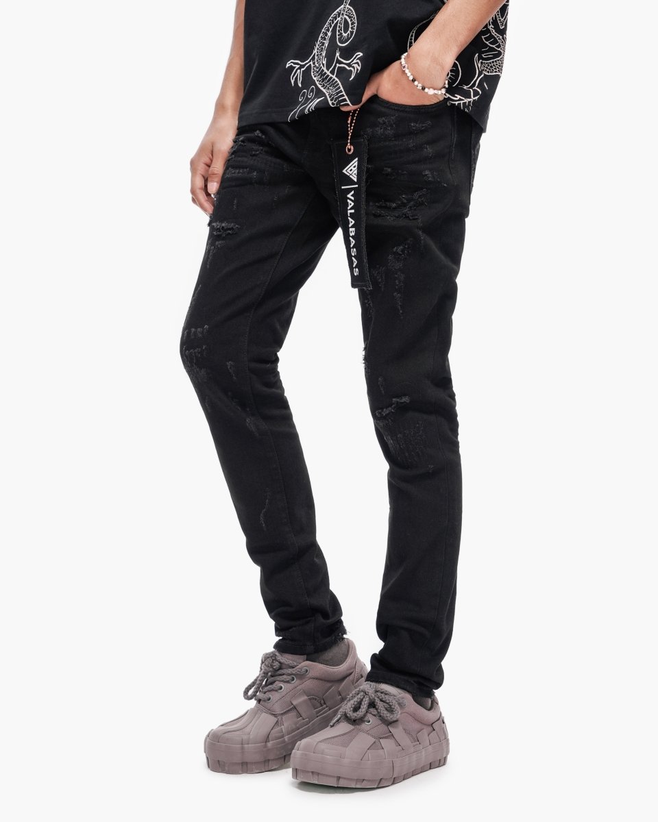 Collage Skinny Denim Jet Black - Valabasas