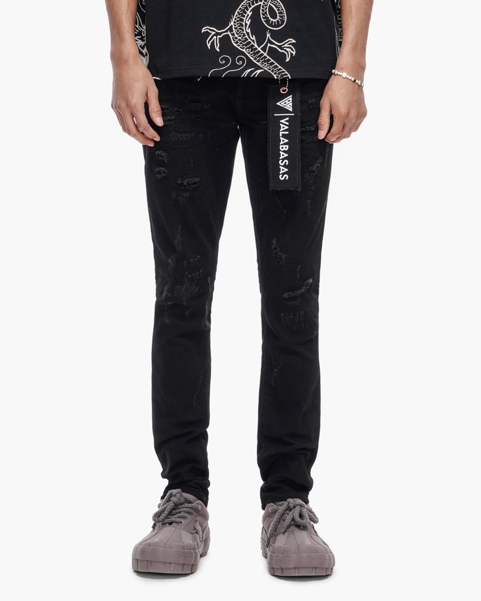 Collage Skinny Denim Jet Black - Valabasas