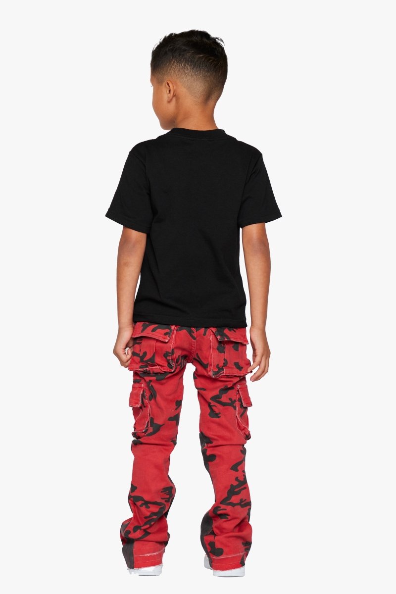 "COMMANDER" KIDS STACKED FLARE "RED BLACK CAMO" - Valabasas