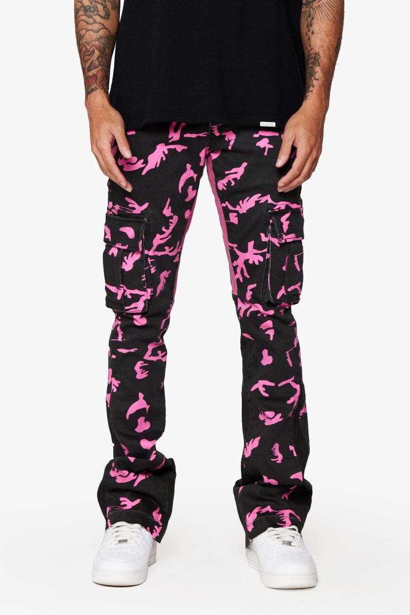 “COMMANDER " ROSE SHADOW STACKED FLARE JEAN - Valabasas