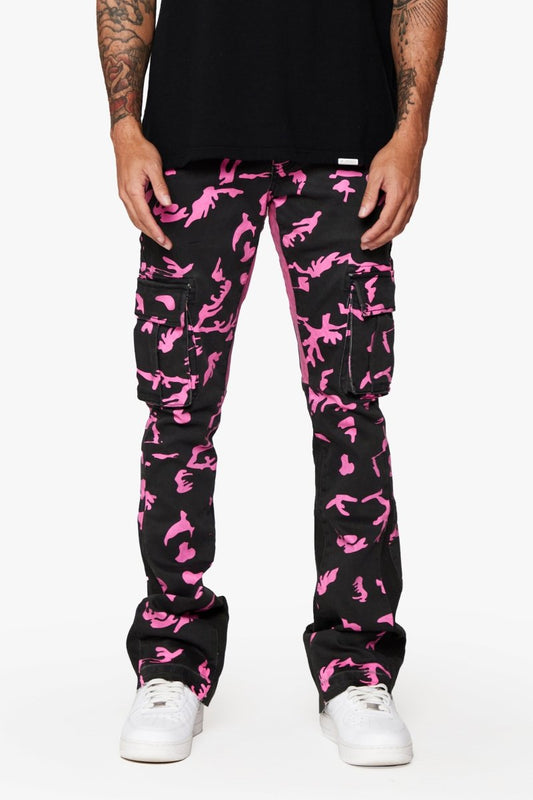 “COMMANDER " ROSE SHADOW STACKED FLARE JEAN - Valabasas