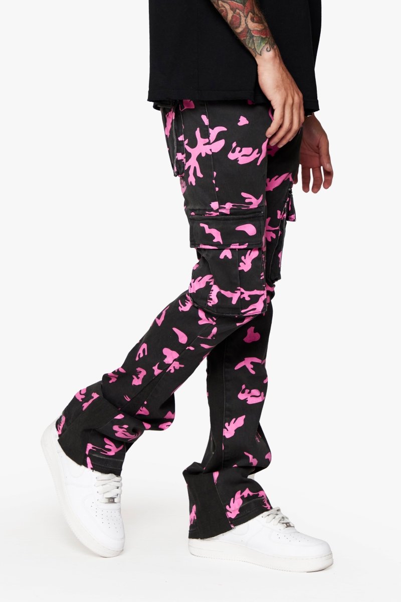 “COMMANDER " ROSE SHADOW STACKED FLARE JEAN - Valabasas