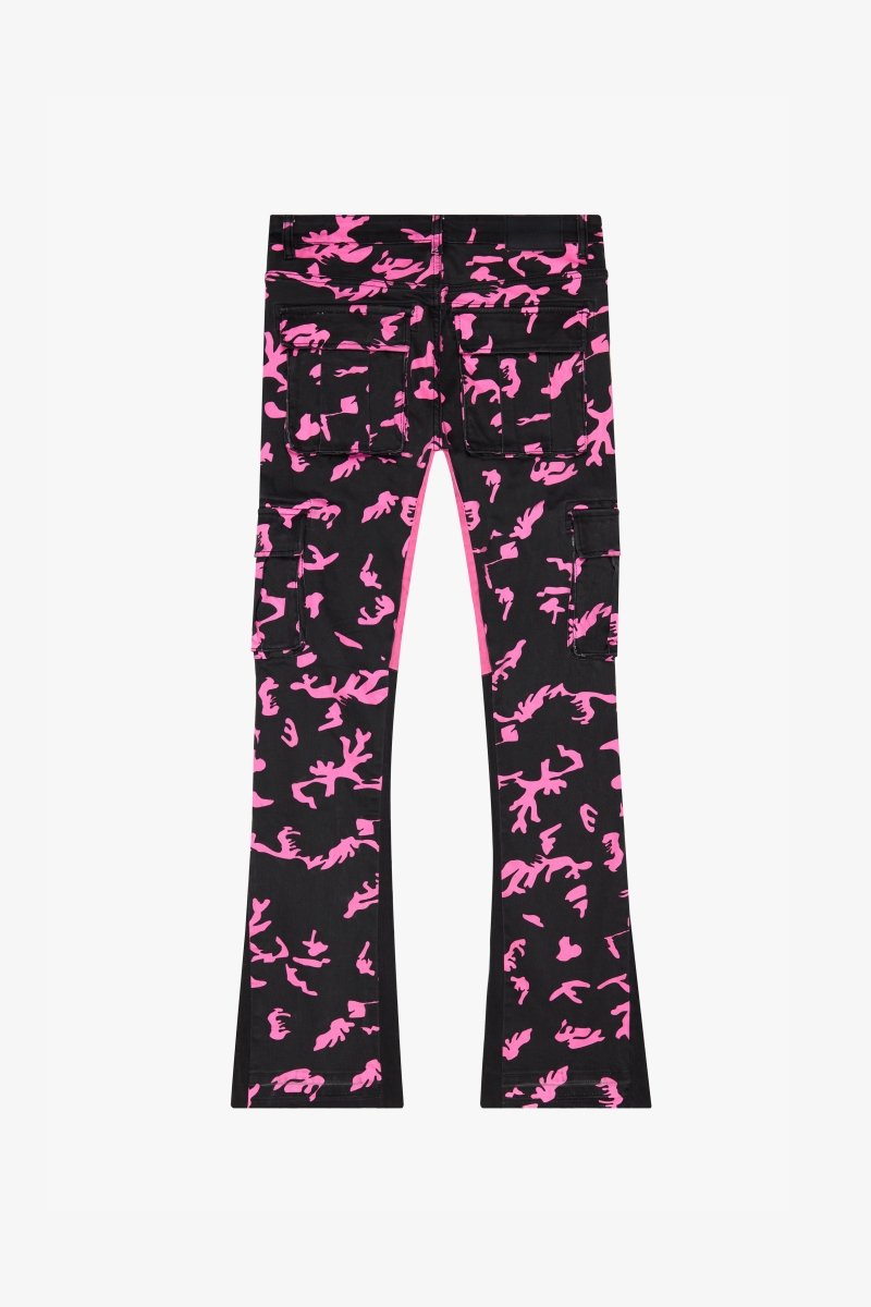 “COMMANDER " ROSE SHADOW STACKED FLARE JEAN - Valabasas