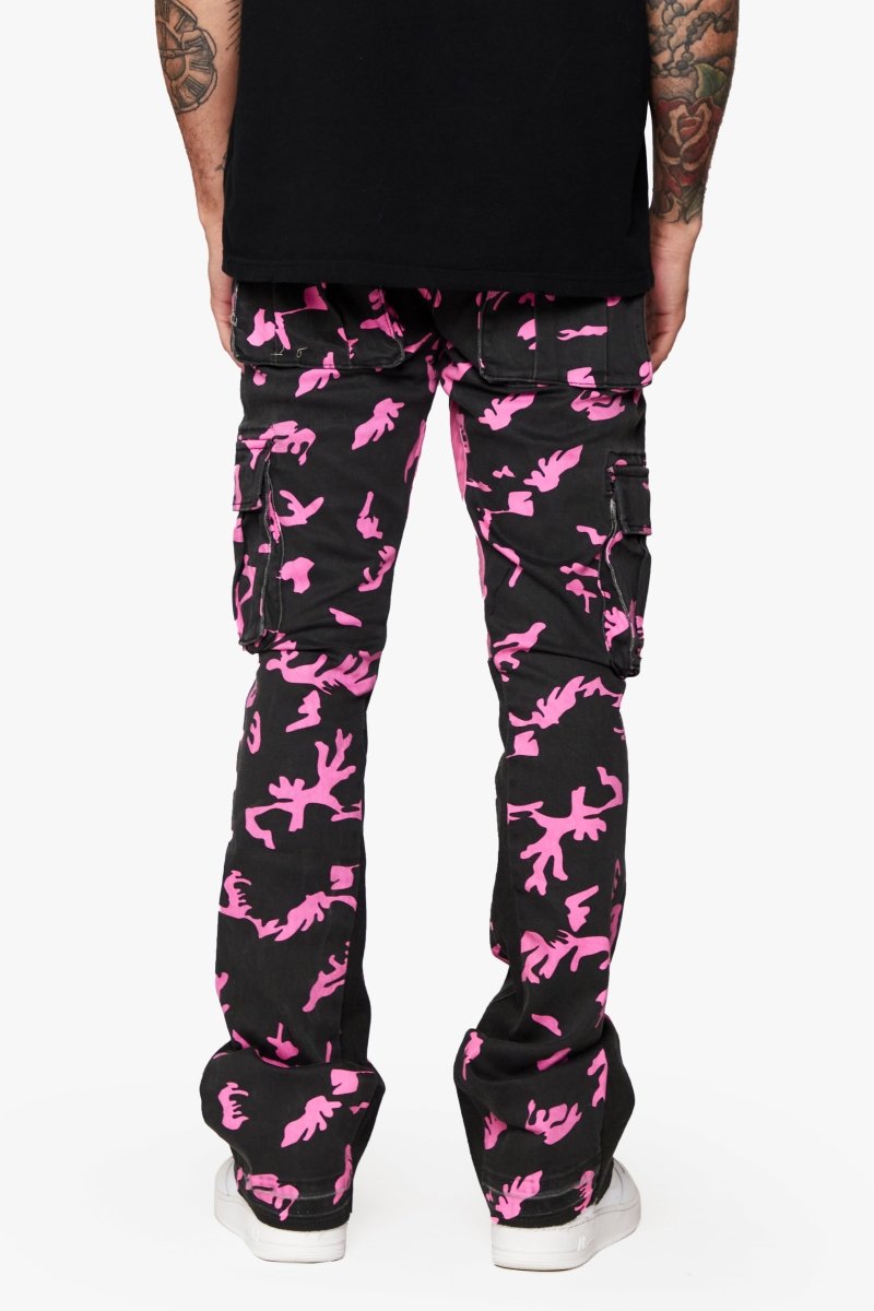 “COMMANDER " ROSE SHADOW STACKED FLARE JEAN - Valabasas