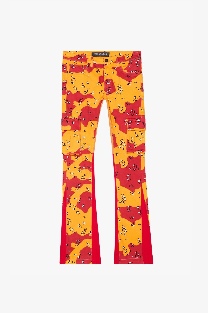 “COMMANDER " STACKED FLARE JEAN BADLAND CAMO - Valabasas