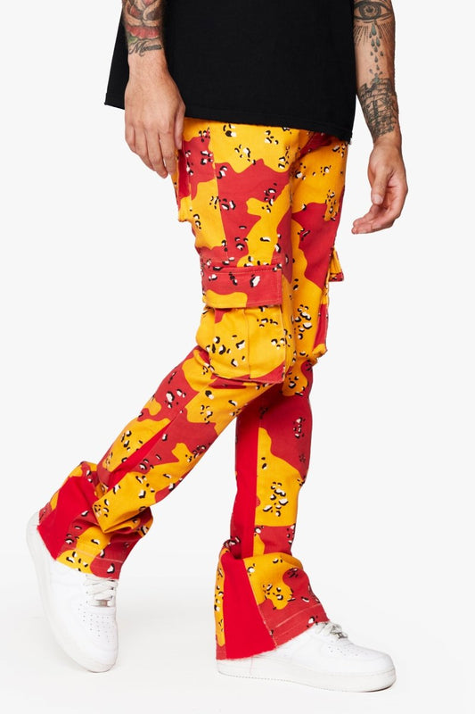 “COMMANDER " STACKED FLARE JEAN BADLAND CAMO - Valabasas