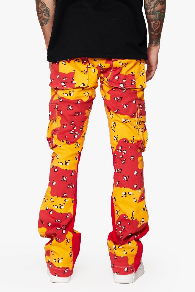 “COMMANDER " STACKED FLARE JEAN BADLAND CAMO - Valabasas