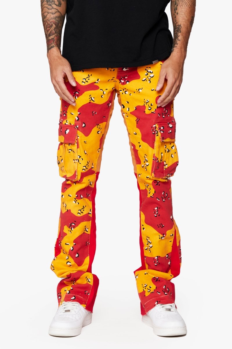 “COMMANDER " STACKED FLARE JEAN BADLAND CAMO - Valabasas