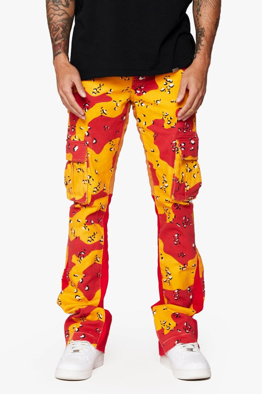 “COMMANDER " STACKED FLARE JEAN BADLAND CAMO - Valabasas