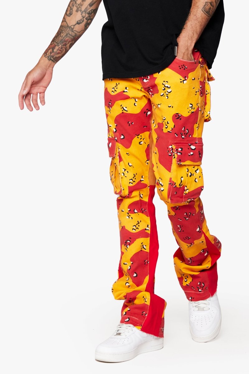 “COMMANDER " STACKED FLARE JEAN BADLAND CAMO - Valabasas