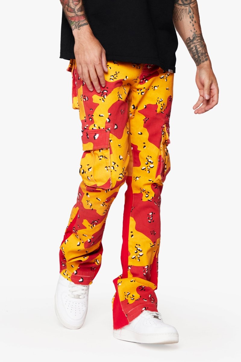 “COMMANDER " STACKED FLARE JEAN BADLAND CAMO - Valabasas