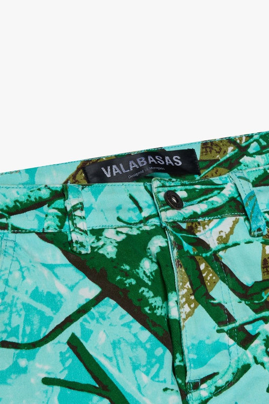 "COMMANDER" STACKED FLARE JEAN BLIZZARD CAMO - Valabasas