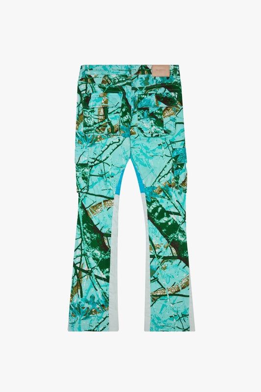 "COMMANDER" STACKED FLARE JEAN BLIZZARD CAMO - Valabasas
