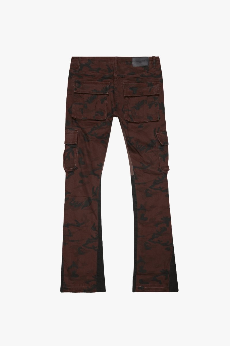 "COMMANDER" BROWN BLACK STACKED FLARE JEAN