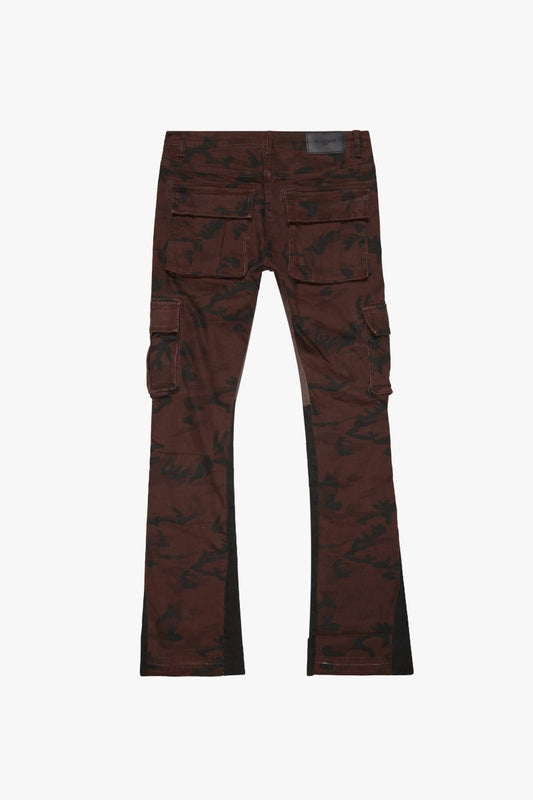 "COMMANDER" STACKED FLARE JEAN BROWN BLACK - Valabasas