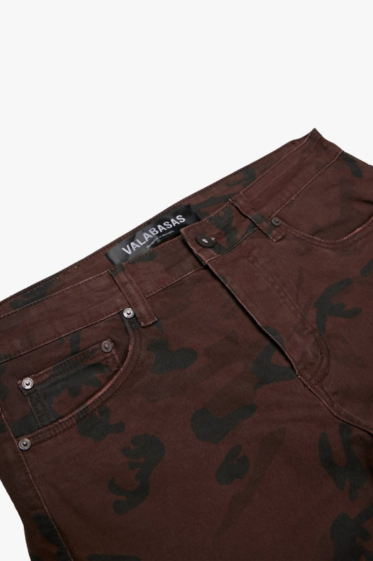 "COMMANDER" STACKED FLARE JEAN BROWN BLACK - Valabasas