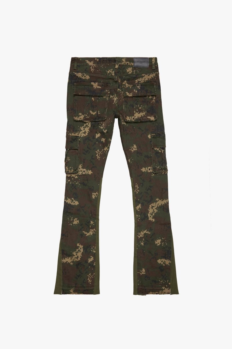 "COMMANDER" KABUL CAMO STACKED FLARE JEAN