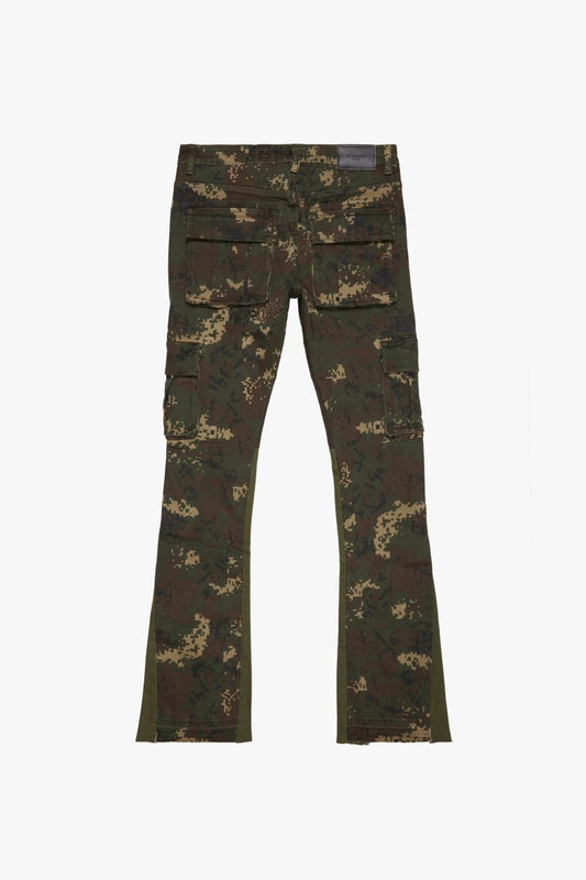"COMMANDER" STACKED FLARE JEAN KABUL CAMO - Valabasas