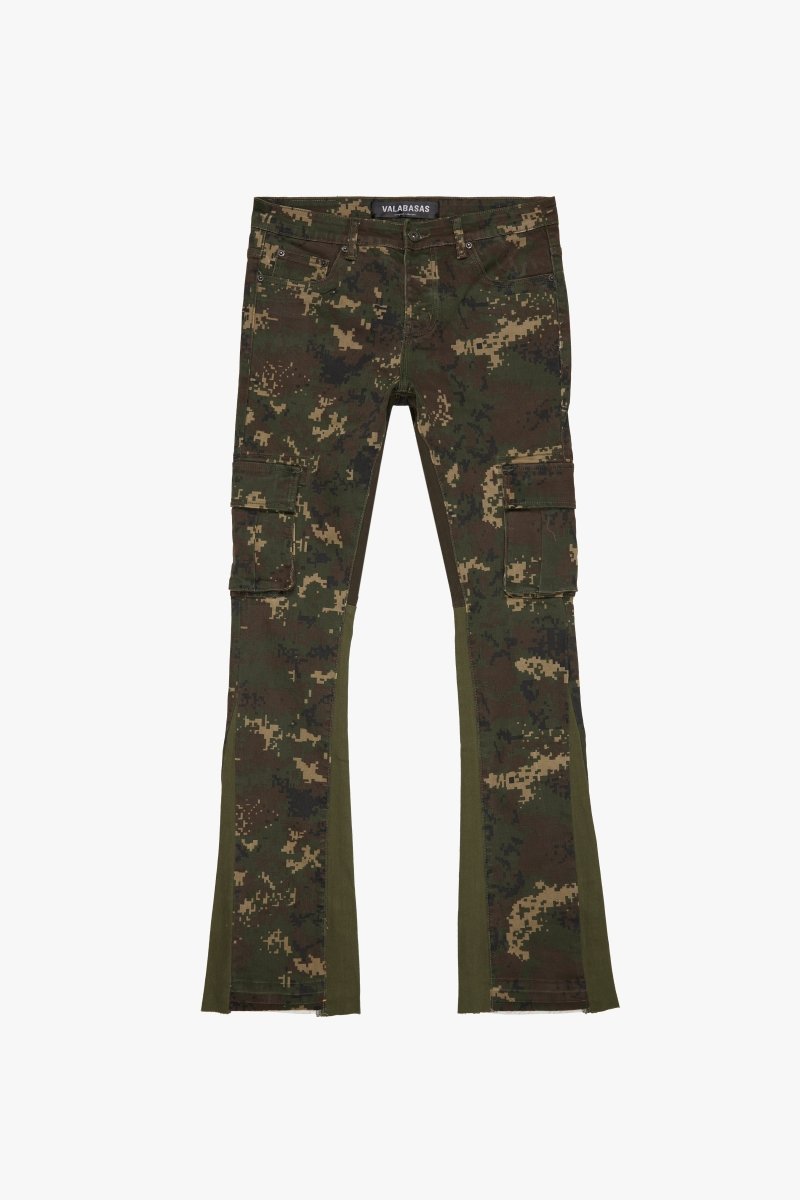 "COMMANDER" STACKED FLARE JEAN KABUL CAMO - Valabasas