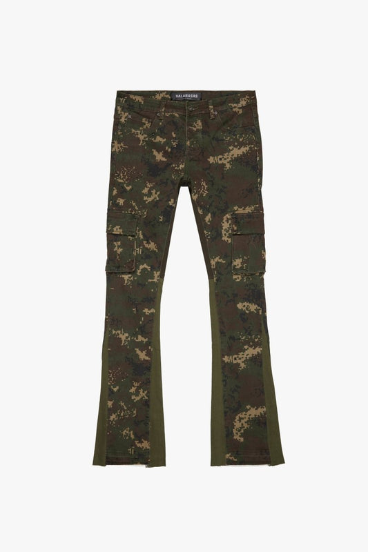 "COMMANDER" STACKED FLARE JEAN KABUL CAMO - Valabasas
