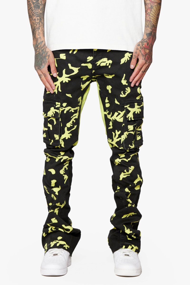 “COMMANDER " STACKED FLARE JEAN NEON SHADOW - Valabasas