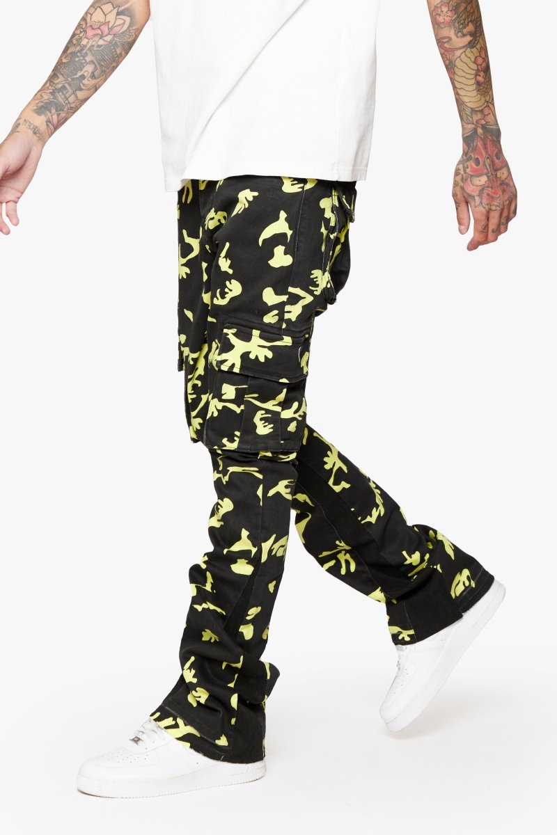 “COMMANDER " STACKED FLARE JEAN NEON SHADOW - Valabasas