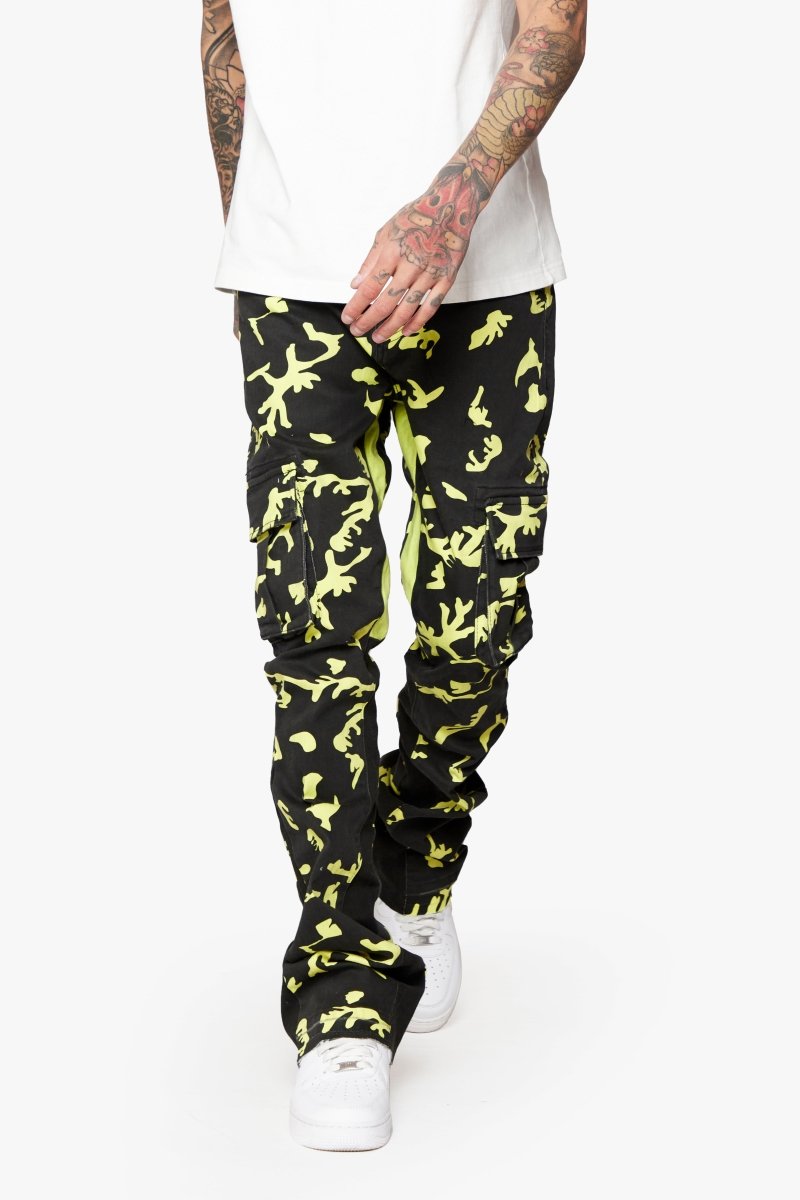 “COMMANDER " STACKED FLARE JEAN NEON SHADOW - Valabasas