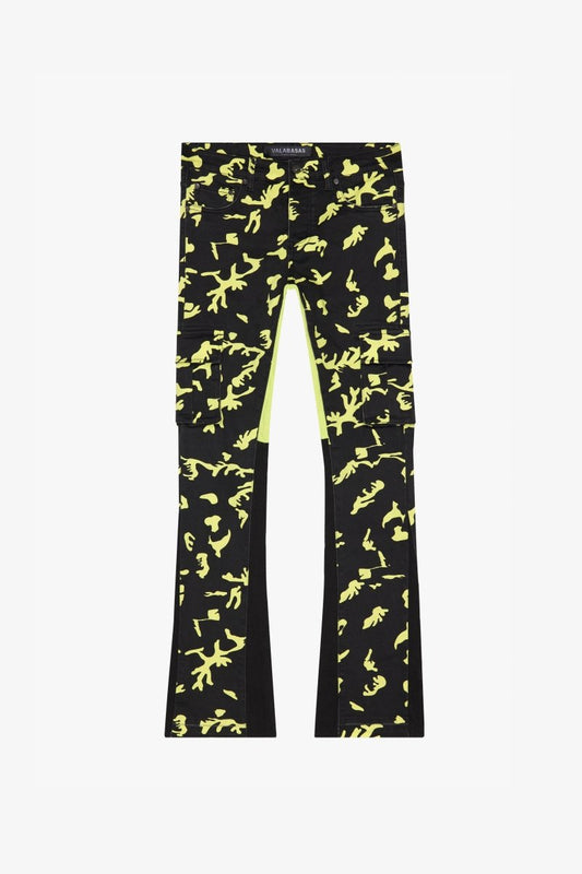 “COMMANDER " STACKED FLARE JEAN NEON SHADOW - Valabasas