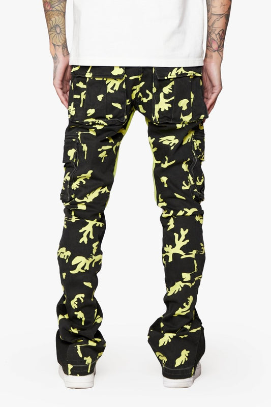 “COMMANDER " STACKED FLARE JEAN NEON SHADOW - Valabasas