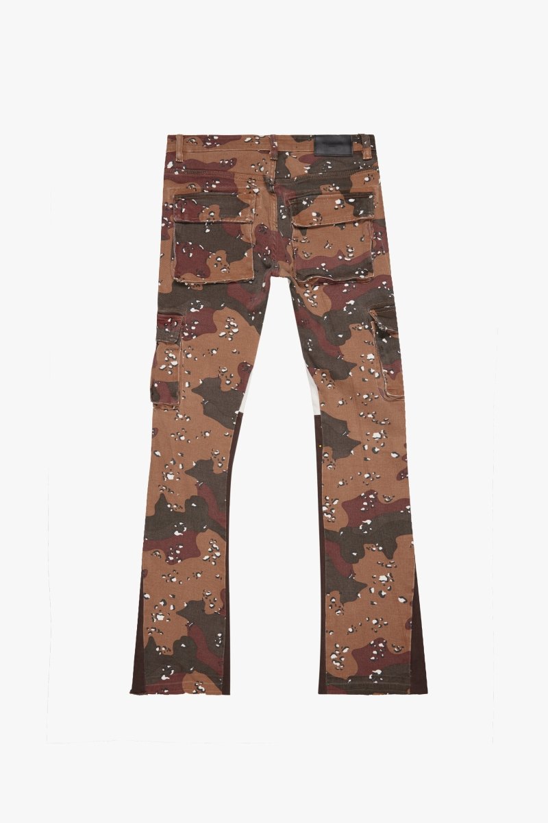 "COMMANDER" STACKED FLARE JEAN TAIGA CAMO - Valabasas