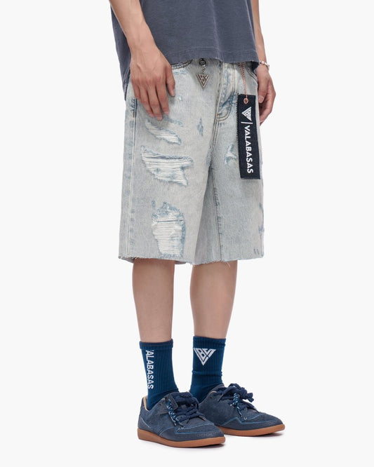 Compass Shorts Light Blue Wash - Valabasas