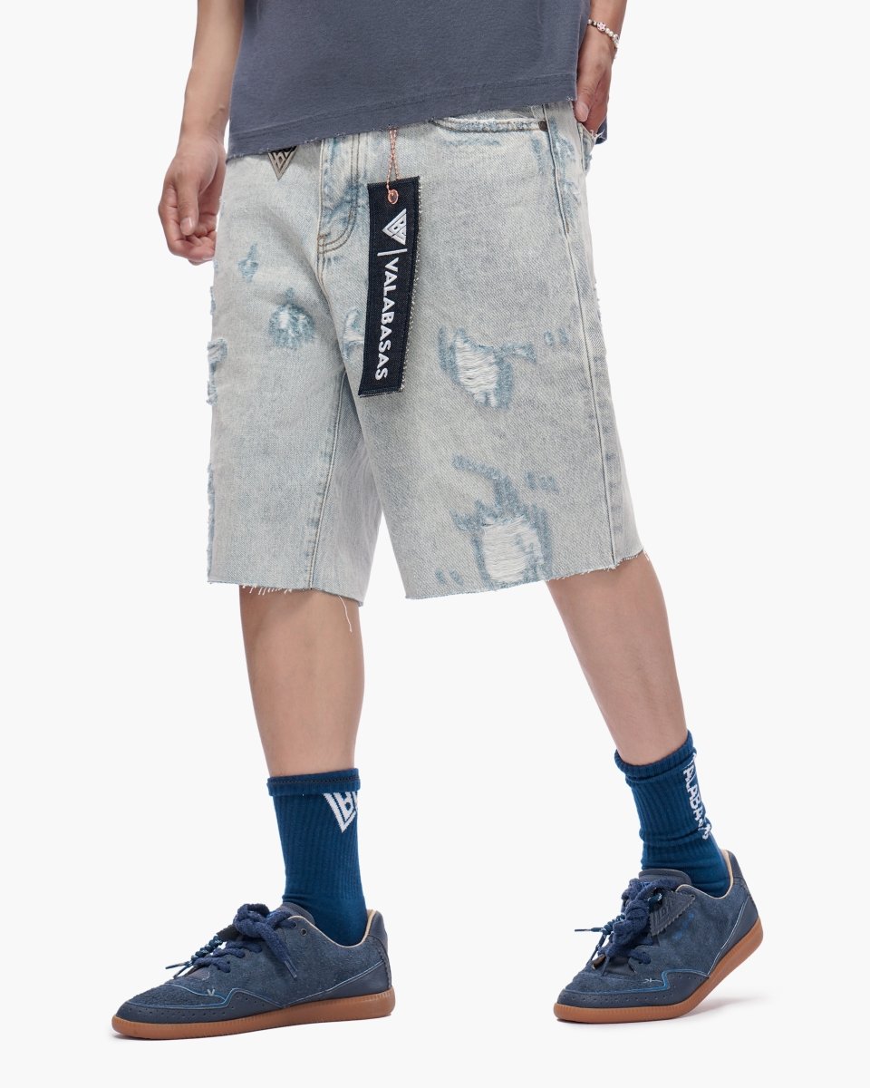 Compass Shorts Light Blue Wash - Valabasas