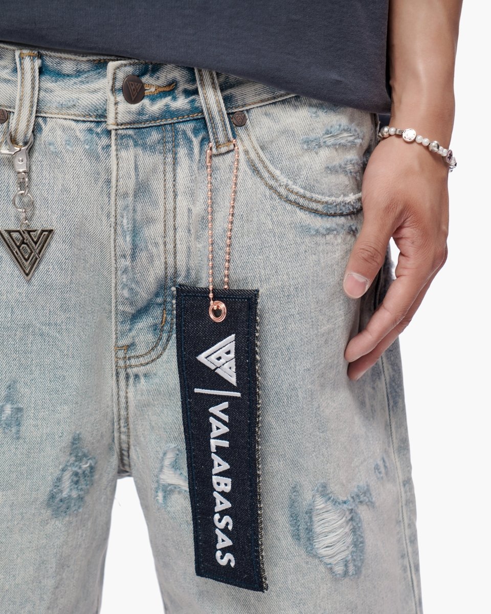 Compass Shorts Light Blue Wash - Valabasas
