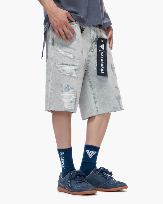 Compass Shorts Light Blue Wash - Valabasas