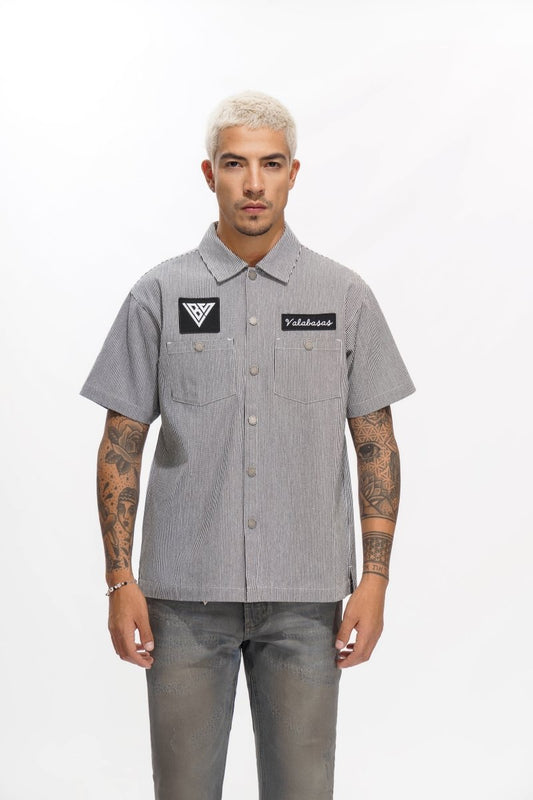 Conductor Black Button Down - Valabasas