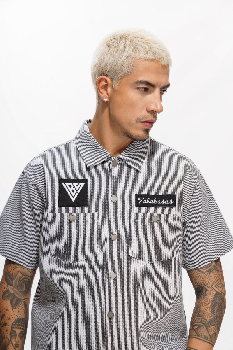 Conductor Black Button Down - Valabasas