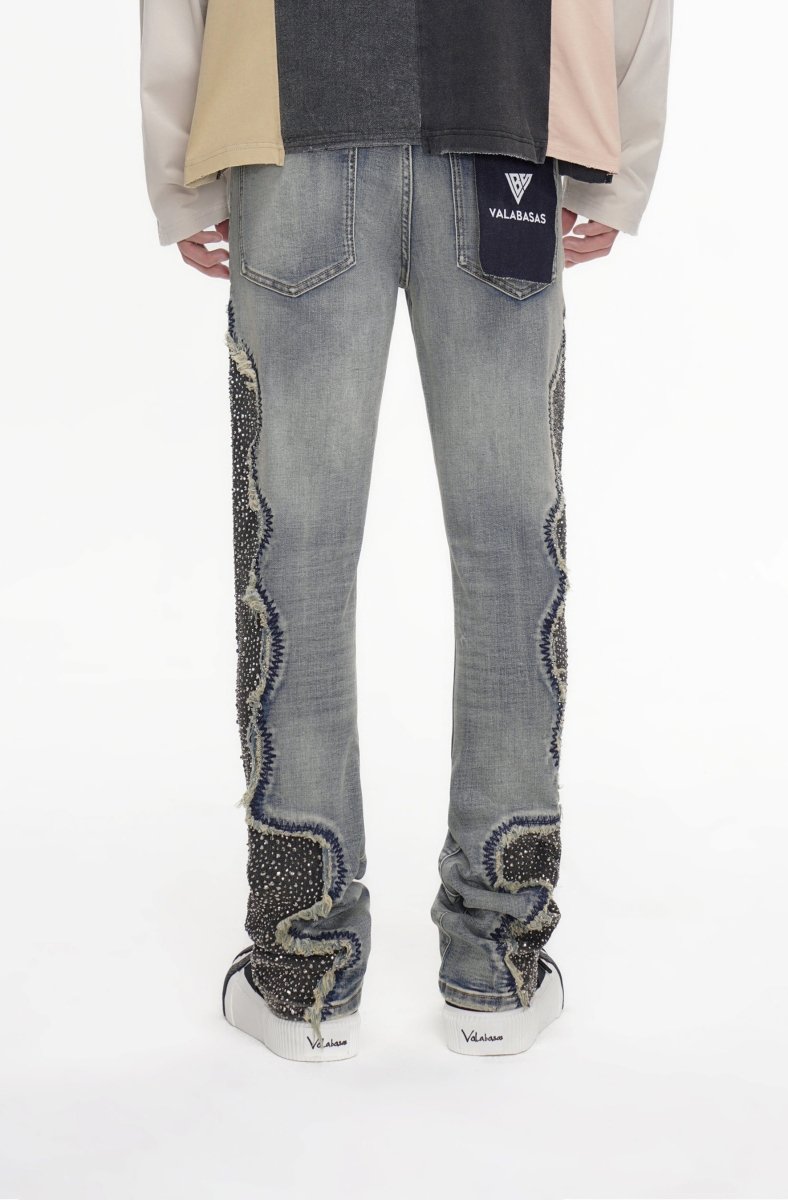 Convoy Stacked Blue Grey Jeans - Valabasas