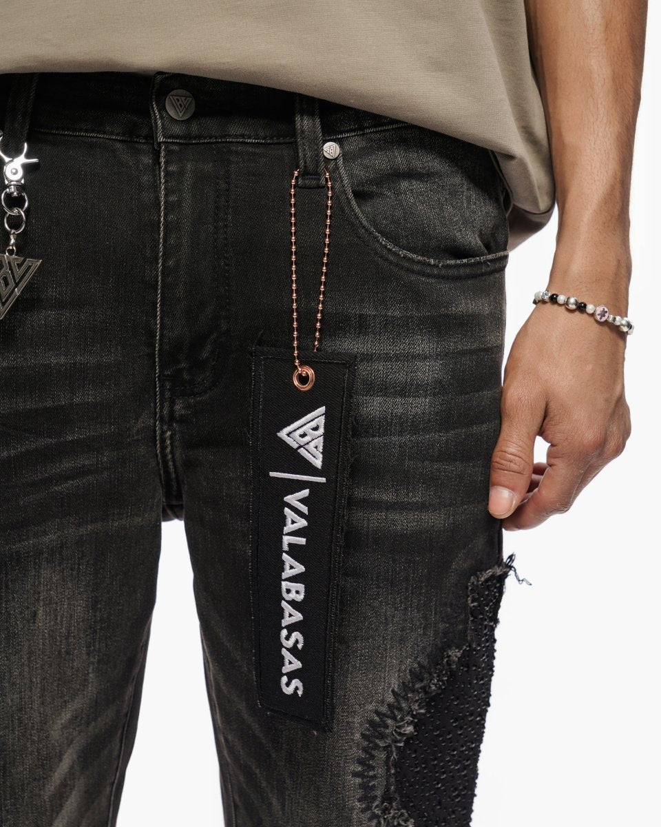 Convoy Stacked Grey Black Jeans – Valabasas