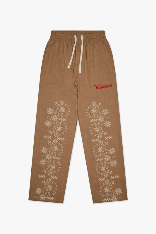 Corso Linen Straight Pants Brown - Valabasas