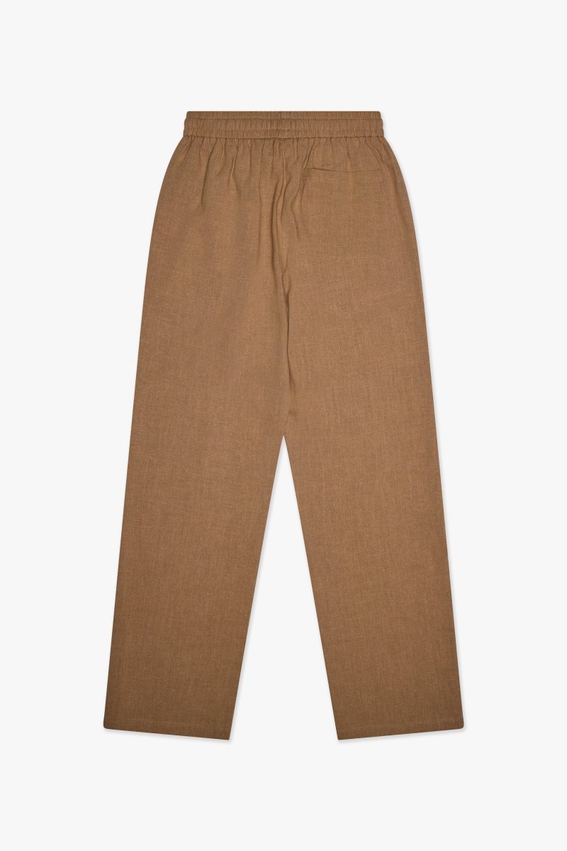Corso Linen Straight Pants Brown - Valabasas