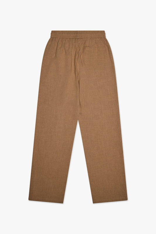 Corso Linen Straight Pants Brown - Valabasas