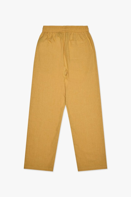 Corso Linen Straight Pants Yellow - Valabasas