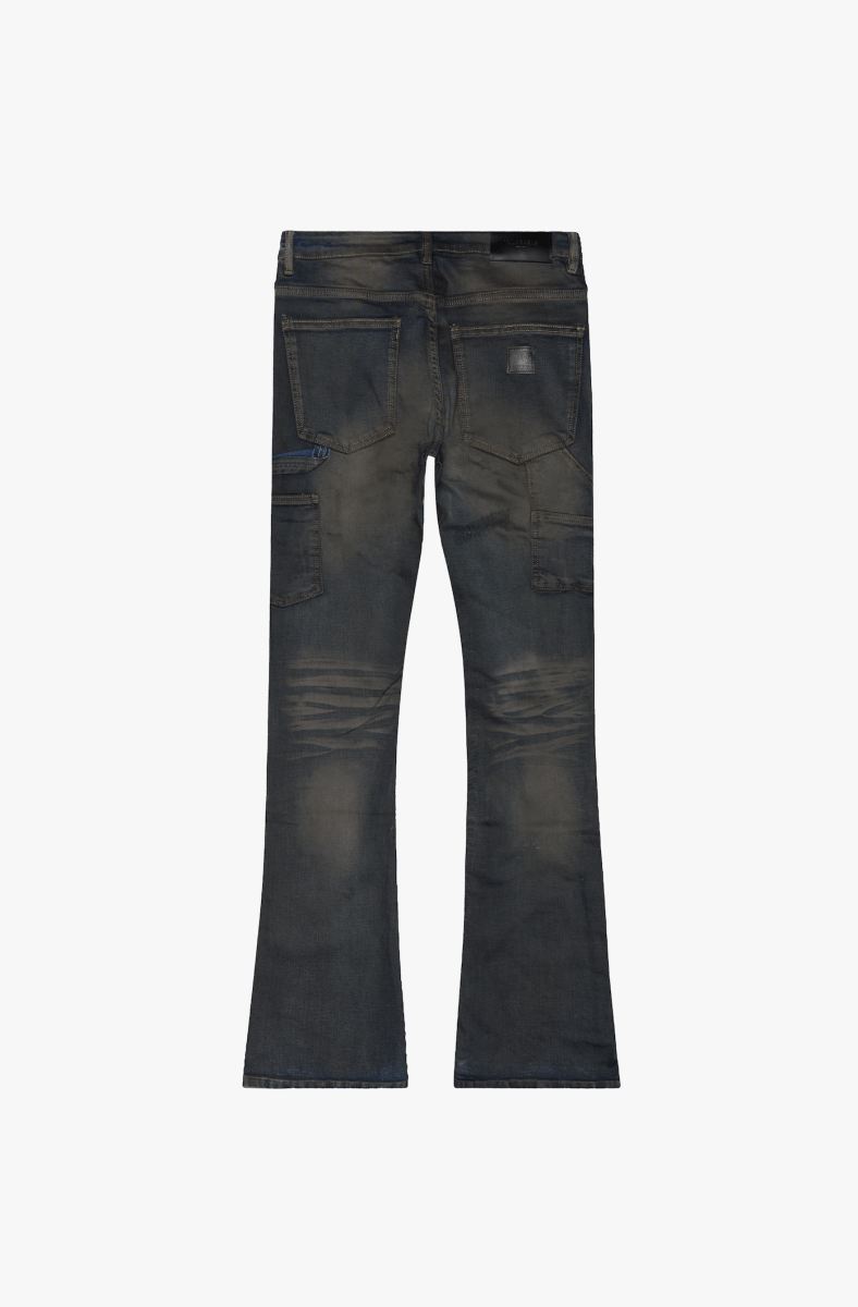 Covert Stacked Flare Jean Black Indigo